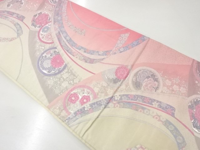 JAPANESE KIMONO / NOSHI / FLORAL PATTERN WOVEN THE FUKURO OBI